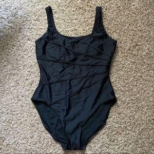 Cherokee Black One Piece Curvy Bathing Suit